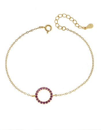 Βραχιόλι Γυναικείο Senza από επιχρυσωμένο ασήμι 925, κύκλος περίγραμμα με ζιργκόν - SSR4677GF