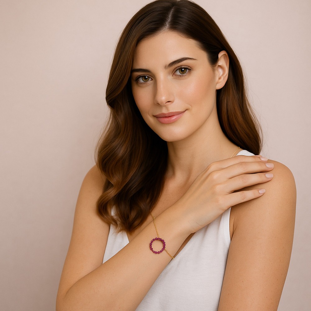 Βραχιόλι Γυναικείο Senza από επιχρυσωμένο ασήμι 925, κύκλος περίγραμμα με ζιργκόν - SSR4677GF