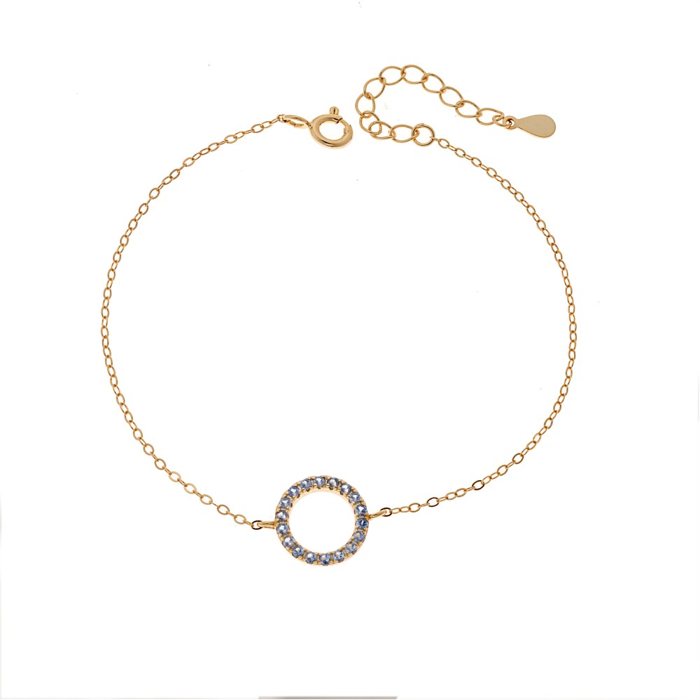 Βραχιόλι Γυναικείο Senza από επιχρυσωμένο ασήμι 925, κύκλος περίγραμμα με ζιργκόν - SSR4677GLB
