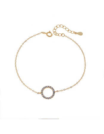Βραχιόλι Γυναικείο Senza από επιχρυσωμένο ασήμι 925, κύκλος περίγραμμα με ζιργκόν - SSR4677GLB
