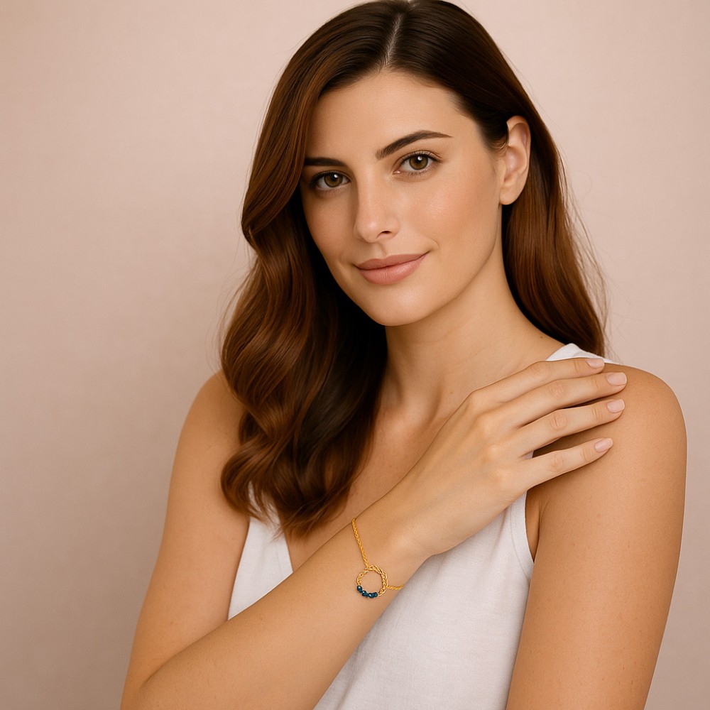 Βραχιόλι Γυναικείο Senza από επιχρυσωμένο ασήμι 925, κύκλος περίγραμμα με ζιργκόν - SSR4677GMU