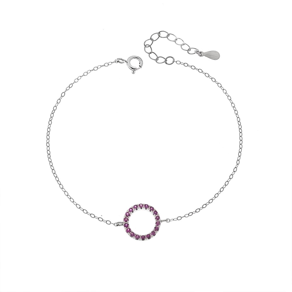 Βραχιόλι Γυναικείο Senza από ασήμι 925, κύκλος περίγραμμα με ζιργκόν - SSR4677SF