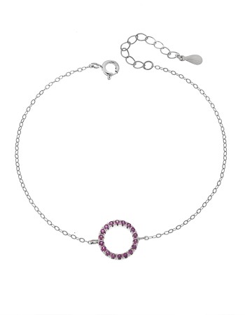 Βραχιόλι Γυναικείο Senza από ασήμι 925, κύκλος περίγραμμα με ζιργκόν - SSR4677SF