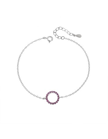 Βραχιόλι Γυναικείο Senza από ασήμι 925, κύκλος περίγραμμα με ζιργκόν - SSR4677SF