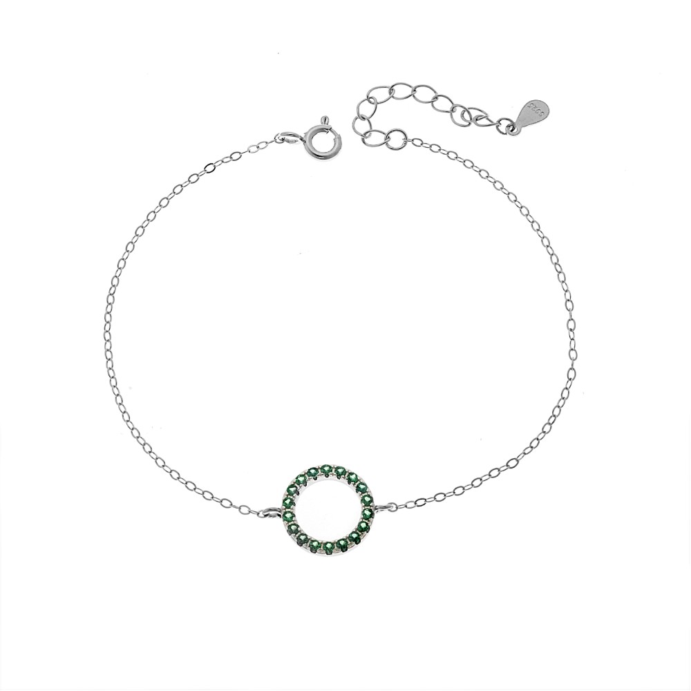 Βραχιόλι Γυναικείο Senza από ασήμι 925, κύκλος περίγραμμα με ζιργκόν - SSR4677SGN