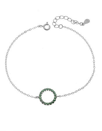 Βραχιόλι Γυναικείο Senza από ασήμι 925, κύκλος περίγραμμα με ζιργκόν - SSR4677SGN