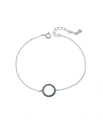 Βραχιόλι Γυναικείο Senza από ασήμι 925, κύκλος περίγραμμα με ζιργκόν - SSR4677SGN