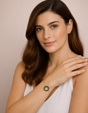 Βραχιόλι Γυναικείο Senza από ασήμι 925, κύκλος περίγραμμα με ζιργκόν - SSR4677SGN