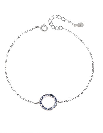 Βραχιόλι Γυναικείο Senza από ασήμι 925, κύκλος περίγραμμα με ζιργκόν - SSR4677SLB
