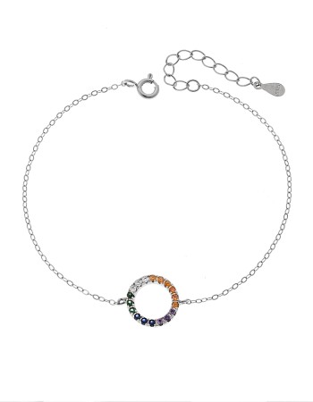 Βραχιόλι Γυναικείο Senza από ασήμι 925, κύκλος περίγραμμα με ζιργκόν - SSR4677SMU