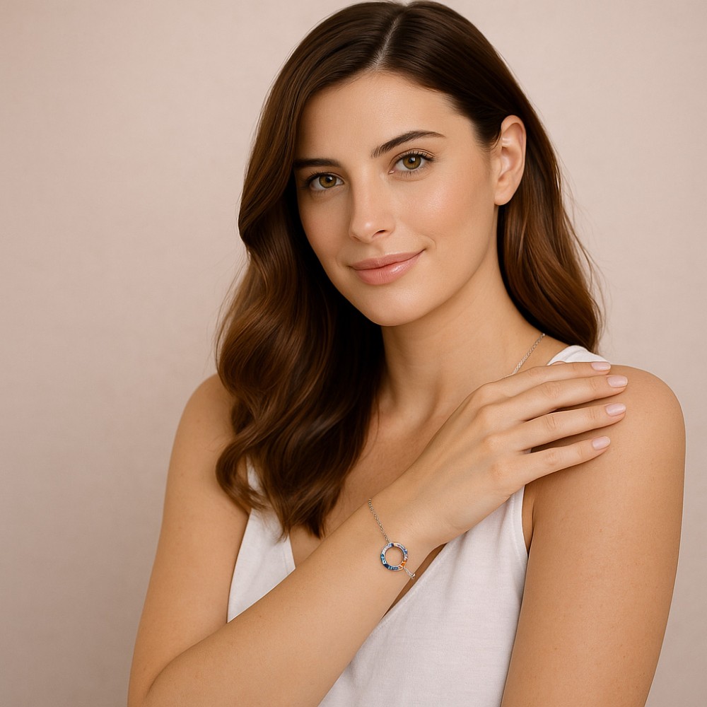 Βραχιόλι Γυναικείο Senza από ασήμι 925, κύκλος περίγραμμα με ζιργκόν - SSR4677SMU