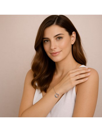 Βραχιόλι Γυναικείο Senza από ασήμι 925, κύκλος περίγραμμα με ζιργκόν - SSR4677SMU