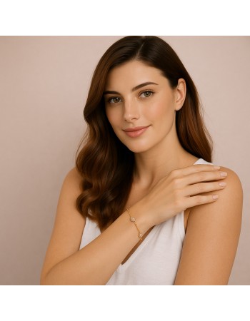 Βραχιόλι Γυναικείο Senza από επιχρυσωμένο ασήμι 925, τρεις πέτρες - SSR4678GD