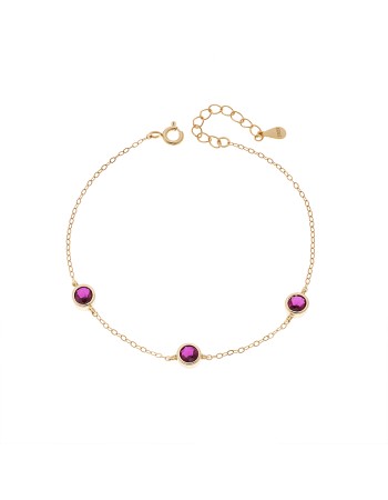 Βραχιόλι Γυναικείο Senza από επιχρυσωμένο ασήμι 925, τρεις πέτρες - SSR4678GF