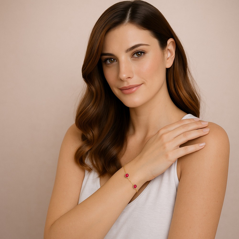 Βραχιόλι Γυναικείο Senza από επιχρυσωμένο ασήμι 925, τρεις πέτρες - SSR4678GF