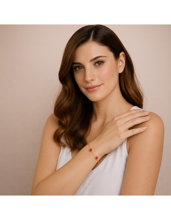 Βραχιόλι Γυναικείο Senza από επιχρυσωμένο ασήμι 925, τρεις πέτρες - SSR4678GF