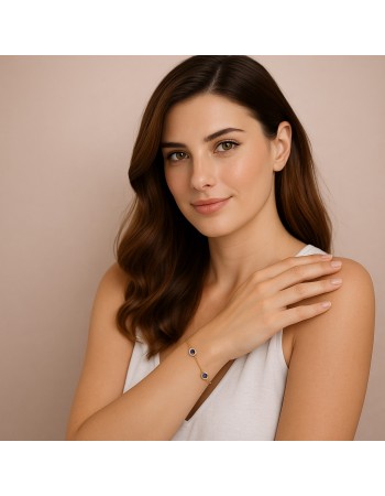 Βραχιόλι Γυναικείο Senza από επιχρυσωμένο ασήμι 925, τρεις πέτρες - SSR4678GLB