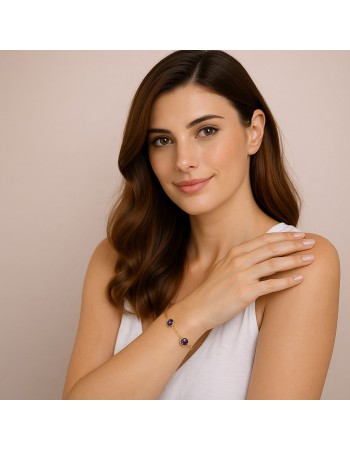 Βραχιόλι Γυναικείο Senza από επιχρυσωμένο ασήμι 925, τρεις πέτρες - SSR4678GPE