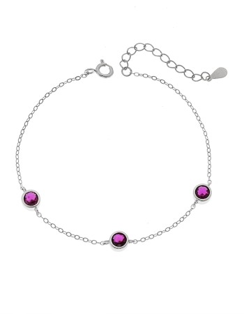 Βραχιόλι Γυναικείο Senza από ασήμι 925, τρεις πέτρες - SSR4678SF