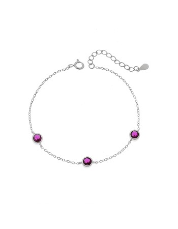 Βραχιόλι Γυναικείο Senza από ασήμι 925, τρεις πέτρες - SSR4678SF
