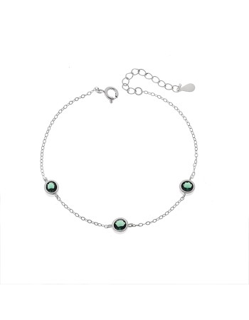 Βραχιόλι Γυναικείο Senza από ασήμι 925, τρεις πέτρες - SSR4678SGN