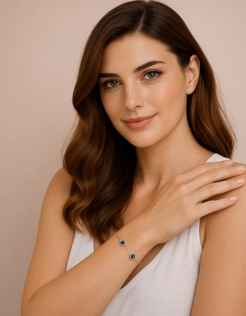 Βραχιόλι Γυναικείο Senza από ασήμι 925, τρεις πέτρες - SSR4678SGN