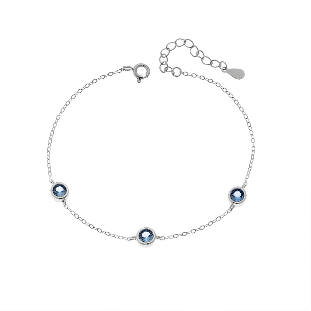 Βραχιόλι Γυναικείο Senza από ασήμι 925, τρεις πέτρες - SSR4678SLB