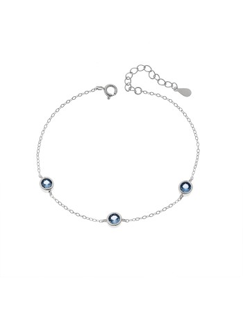 Βραχιόλι Γυναικείο Senza από ασήμι 925, τρεις πέτρες - SSR4678SLB