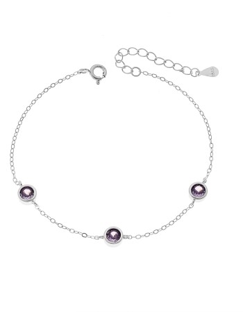 Βραχιόλι Γυναικείο Senza από ασήμι 925, τρεις πέτρες - SSR4678SPE