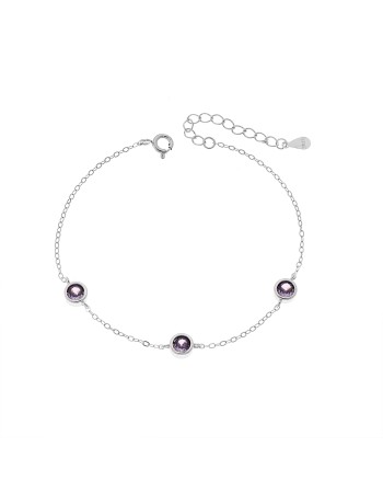 Βραχιόλι Γυναικείο Senza από ασήμι 925, τρεις πέτρες - SSR4678SPE