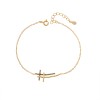 Βραχιόλι Γυναικείο Senza από επιχρυσωμένο ασήμι 925, διπλός σταυρός - SSR4679GLB