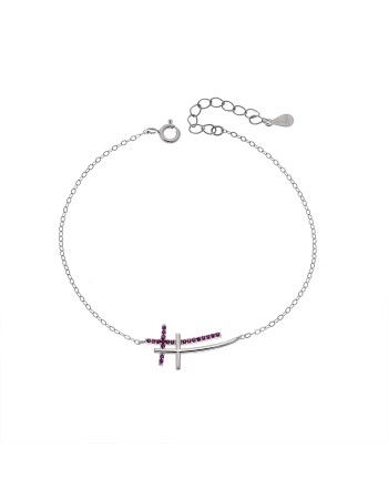 Βραχιόλι Γυναικείο Senza από ασήμι 925, διπλός σταυρός - SSR4679SF