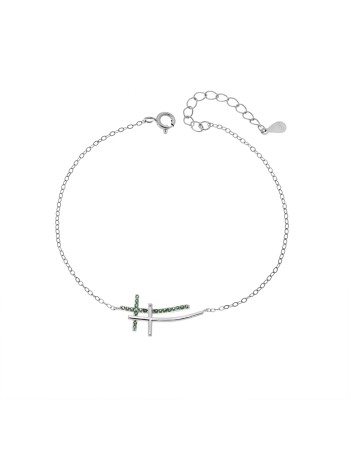 Βραχιόλι Γυναικείο Senza από ασήμι 925, διπλός σταυρός - SSR4679SGN