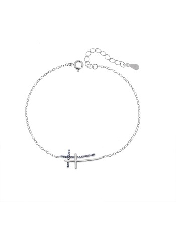 Βραχιόλι Γυναικείο Senza από ασήμι 925, διπλός σταυρός - SSR4679SLB