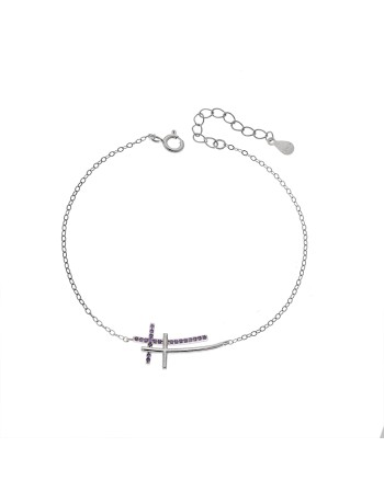 Βραχιόλι Γυναικείο Senza από ασήμι 925, διπλός σταυρός - SSR4679SPE