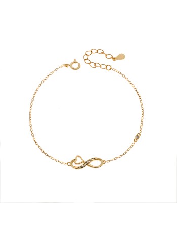 Βραχιόλι Γυναικείο Senza από επχρυσωμένο ασήμι 925, οβάλ περίγραμμα με πεταλούδα - SSR4683GD