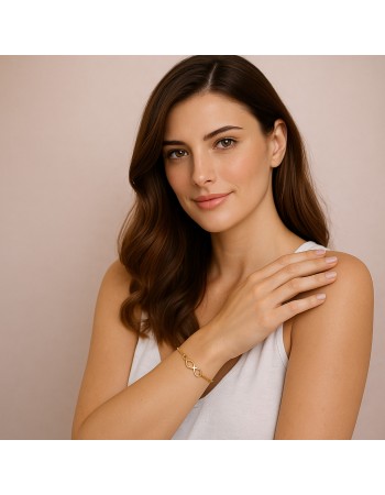 Βραχιόλι Γυναικείο Senza από επχρυσωμένο ασήμι 925, οβάλ περίγραμμα με πεταλούδα - SSR4683GLB