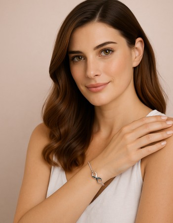 Βραχιόλι Γυναικείο Senza από ασήμι 925, οβάλ περίγραμμα με πεταλούδα - SSR4683SLB