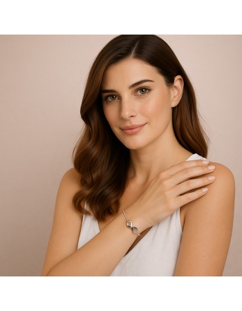 Βραχιόλι Γυναικείο Senza από ασήμι 925, οβάλ περίγραμμα με πεταλούδα - SSR4683SLB