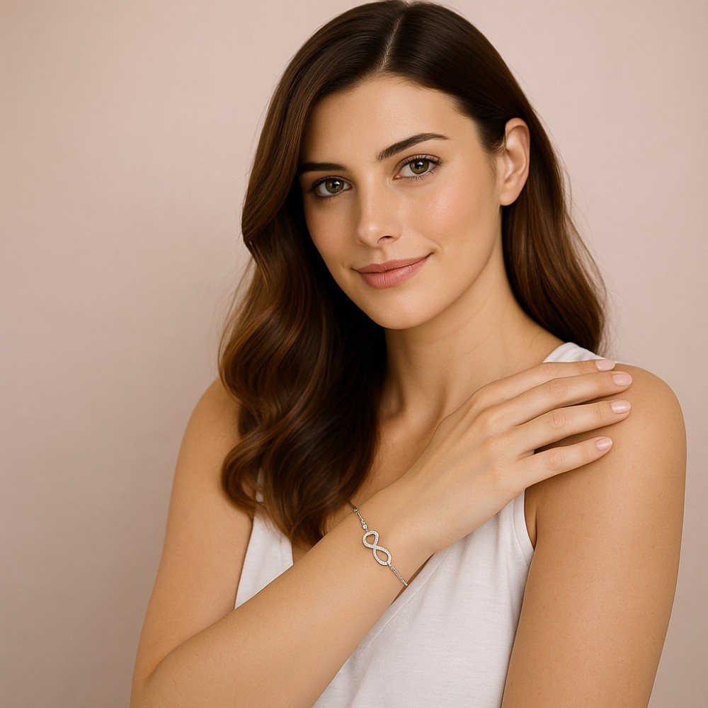 Βραχιόλι Γυναικείο Senza από ασήμι 925, οβάλ περίγραμμα με πεταλούδα - SSR4683SR