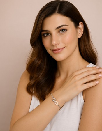 Βραχιόλι Γυναικείο Senza από ασήμι 925, οβάλ περίγραμμα με πεταλούδα - SSR4683SR