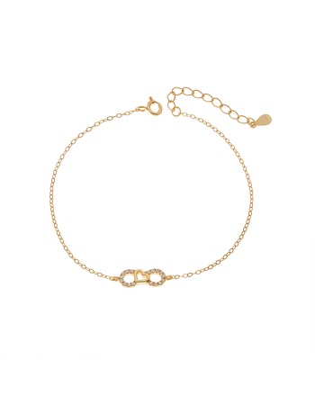 Βραχιόλι Γυναικείο Senza από επχρυσωμένο ασήμι 925, οβάλ περίγραμμα με πεταλούδα - SSR4684GD