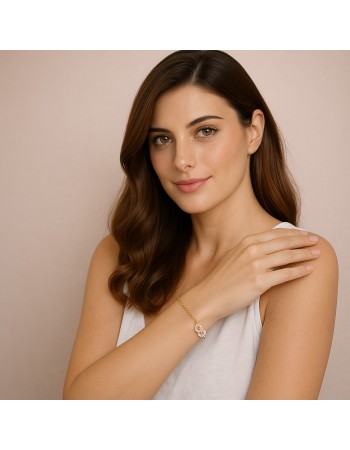 Βραχιόλι Γυναικείο Senza από επχρυσωμένο ασήμι 925, οβάλ περίγραμμα με πεταλούδα - SSR4684GD