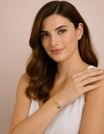 Βραχιόλι Γυναικείο Senza από επχρυσωμένο ασήμι 925, οβάλ περίγραμμα με πεταλούδα - SSR4684GGN