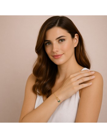 Βραχιόλι Γυναικείο Senza από επχρυσωμένο ασήμι 925, οβάλ περίγραμμα με πεταλούδα - SSR4684GGN