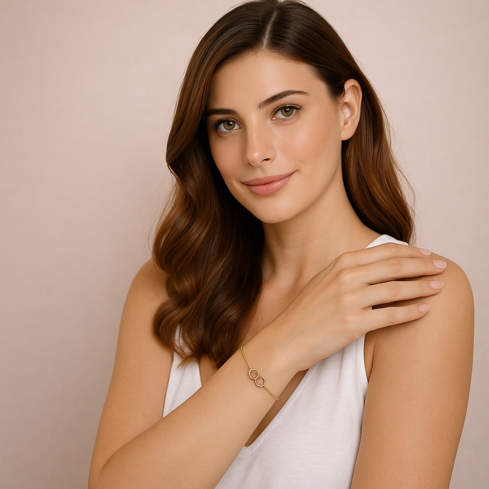 Βραχιόλι Γυναικείο Senza από επχρυσωμένο ασήμι 925, οβάλ περίγραμμα με πεταλούδα - SSR4684GPE