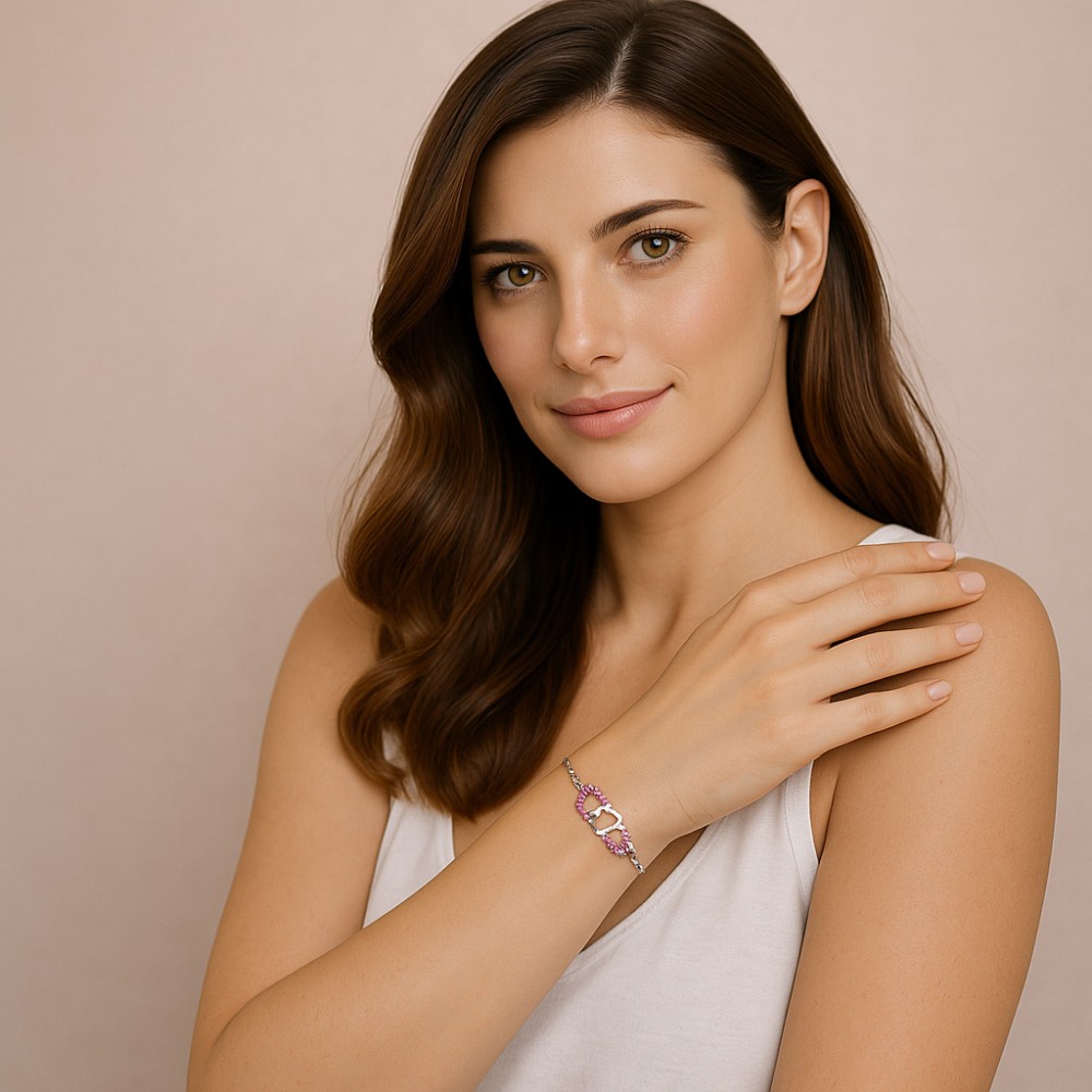 Βραχιόλι Γυναικείο Senza από ασήμι 925, οβάλ περίγραμμα με πεταλούδα - SSR4684SF