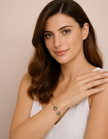 Βραχιόλι Γυναικείο Senza από ασήμι 925, οβάλ περίγραμμα με πεταλούδα - SSR4684SGN