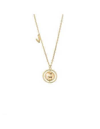 Κολιέ SENZA Ελάφι Rhodium Plated Ασήμι 925 με Φίλντισι - SSR4687GD