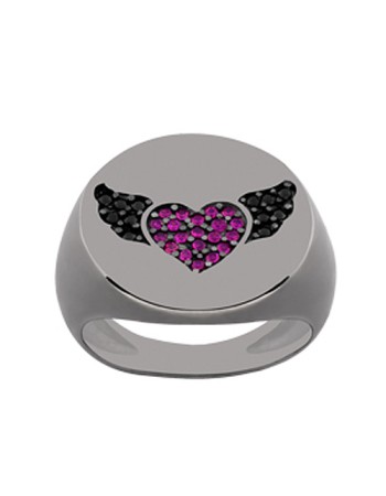 Δαχτυλίδι Chevalier Senza Από Ασήμι Καρδιά Με Φτερά ZM715 ZM715